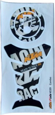 RoyalWolf Tank Pad & Fuel Cap Sticker Combo Scratch Protector for All KTM Duke & RC Bikes Bike Tank Pad