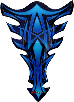 Automopix NEW_ICE BLUE TANK PAID Bike Tank Pad