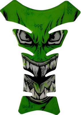 Automopix Green Skull Eyes TP Bike Tank Pad