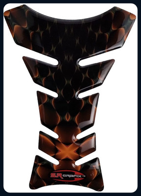 Automopix NEW_BROWN Flame TP Bike Tank Pad