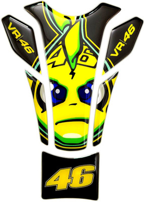 Automopix NEW_VR 46 Black 009 Bike Tank Pad