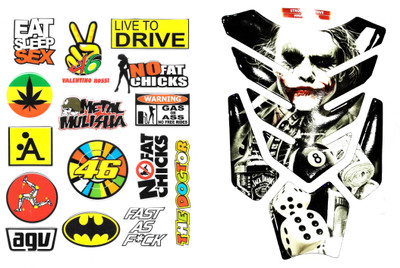 acube mart Tank Pad for Bikes (joker dice UTP-12) with stickers Full Sheet kit SSB-2 Bike Tank Pad