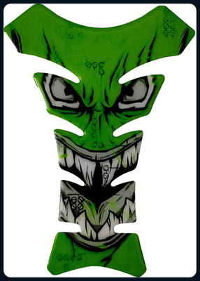 Automopix NEW_Green Skull Eyes TP Bike Tank Pad