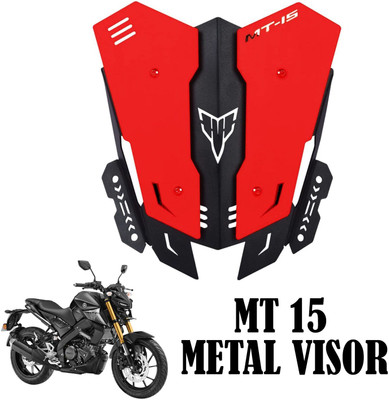 DAZZRIDE Heavy Quality Metal Visor for Yamaha MT15 (Red) Bike Windshield