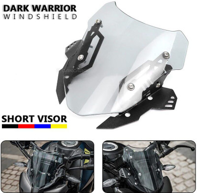 VermsBikers MT15 Clear Clamp Windscreen Visor for MT15 Bikes Pack of 1 Bike Windshield