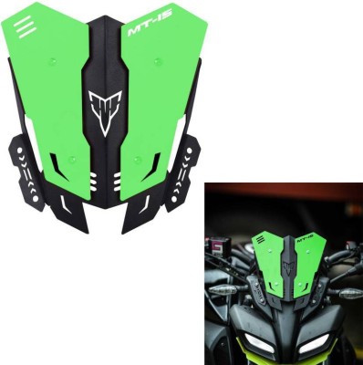 DAZZRIDE Heavy Quality Metal 2 in 1 Double Colour Visor for Yamaha MT15 (Green) Bike Windshield