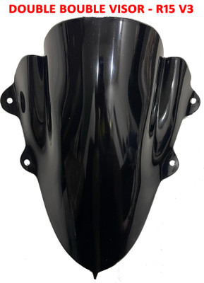 SAE Double Bubble Visor Glass for R15 V3, Bike Windshield