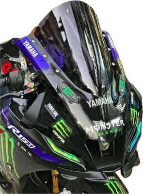 HARP MODZ Yamaha R15 V4 M Indonesian Bubble Visor Black Colour Bike Windshield