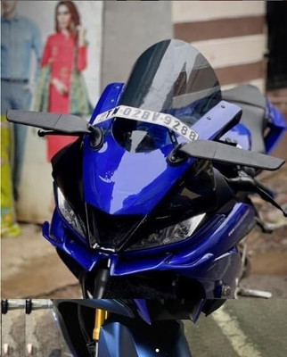 HARP MODZ Yamaha R15 V3 Indonesian Bubble Visor Black Colour Bike Windshield