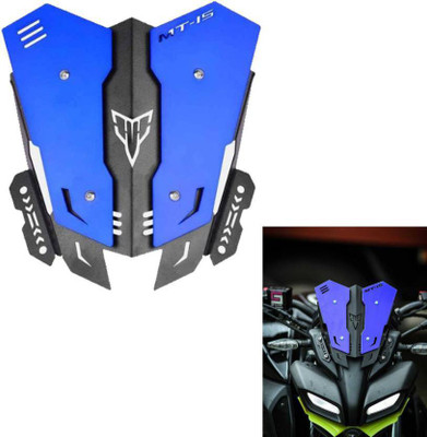 DAZZRIDE Heavy Quality Metal 2 in 1 Double Colour Visor for Yamaha MT15 (Blue) Bike Windshield