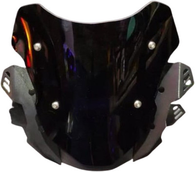 VermsBikers MT-15 Exclusive Clamp Windshield – Dark Warrior Short Visor (Black) Bike Windshield