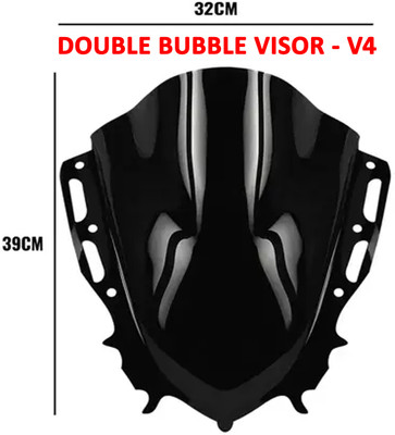 SAE Double Bubble Visor Glass for R15 V4, Version 4 Bike Windshield