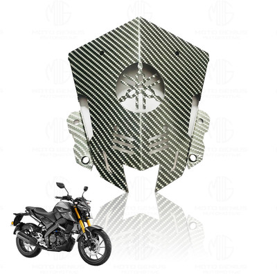 Moto Genius Carbon Metal Visor Windscreen for MT 15 | Heavy-Duty Windshield Deflector Bike Windshield