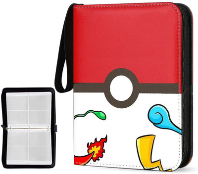 Frackson Red & White Pokemon Binder, Cards Collector Album Holder for 400 Cards Binder Index Divider(Compatible Paper Size A4)