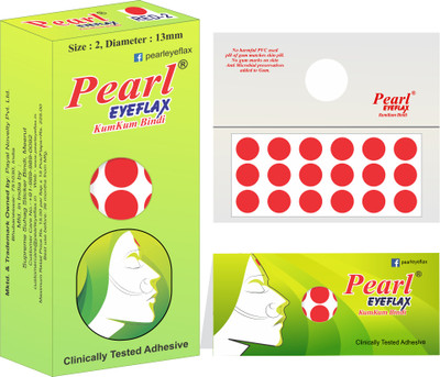 PEARL EYEFLAX Pearleyeflax 1 Red Bindis(Sticker Bindi)