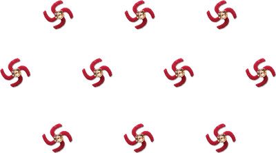 Comet Busters Red Velvet Swastik Bindis With Stone (6mm) (BIN1219) Forehead Red Bindis(Basic with Diamond)