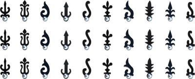 Comet Busters Different Designs Fancy Black Bindi (BV655) Forehead Black Bindis(Bindi)