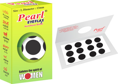 PEARL EYEFLAX Pearleyeflax_2 In 1 Black Size 2 Black Bindis(Sticker Bindi)