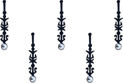 Comet Busters Beautiful Handcrafted Fancy Black Bindi With Silver Dot (BV739) Forehead Black Bindis(Indian Bindi)