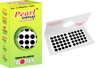 PEARL EYEFLAX Pearleyeflax_2 In 1 Bindi Size 6 Black Bindis(Sticker Bindi)