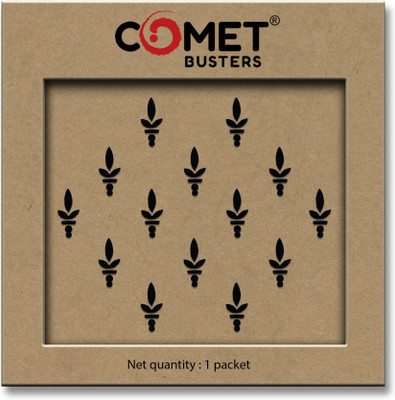 Comet Busters Handcrafted Abstract Designer Black Bindis For Women (BIN2422)(8mm) Forehead Black Bindis(Bindis)