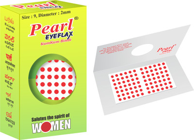 PEARL EYEFLAX PEARLEYEFLAX_RED 2 In 1 Size 9 Red Bindis(Sticker Bindi)