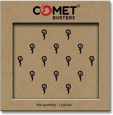 Comet Busters Handcrafted Designer Black Bindis For Women (BIN2417)(8mm) Forehead Black Bindis(Bindis)