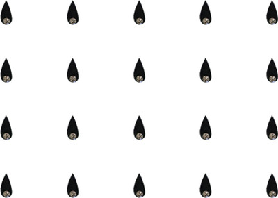 Comet Busters Black Tear Drop Bindi for Women With Stone (5mm) (BIN1441) Forehead Black Bindis(Basic with Diamond)