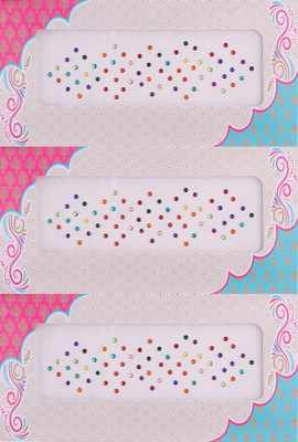 Vama Fashions Mix Multicolor Stone Sticker small Choti Diamond Bindis For Girls - 3 Cards Forehead Multicolor Bindis(Crystal Bindi)
