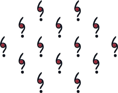 Comet Busters Abstract Designer Bindi for Women (Black and Red (BIN2351), 10mm) Forehead Black Bindis(Basic)