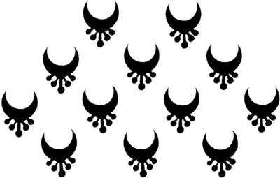 Comet Busters Traditional Half Moon Black Bindi (6mm) (BIN1755) Forehead Black Bindis(Indian Bindi)