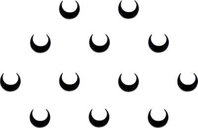 Comet Busters Small Moon Shaped Black Bindi (BV546) Forehead Black Bindis(Bindi)