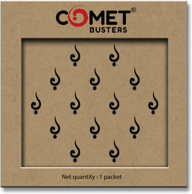 Comet Busters Handcrafted Abstract Designer Black Bindis For Women (BIN2430)(8mm) Forehead Black Bindis(Bindis)