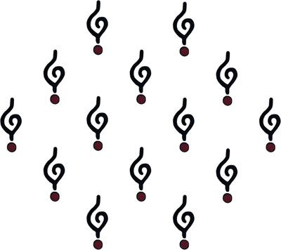 Comet Busters Abstract Designer Black and Maroon Bindis (BIN2344) Forehead Black Bindis(Basic)