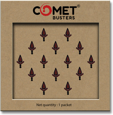 Comet Busters Abstract Designer Black and Maroon Bindis (BIN2345) Forehead Black Bindis(Basic)
