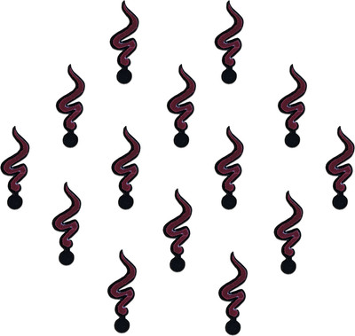 Comet Busters Handcrafted Maroon and Black Bindis Forehead Maroon Bindis(Bindi for Women)