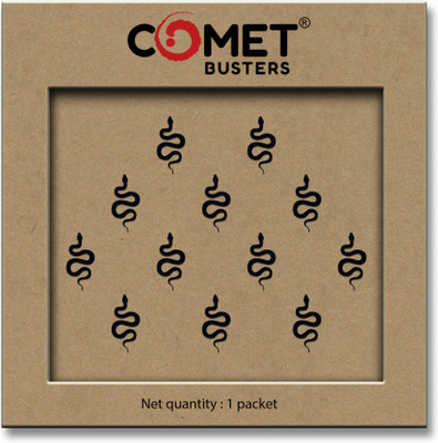 Comet Busters Handcrafted Designer Black Snake Bindi For Women (BIN2451)(12mm) Forehead Black Bindis(Bindis)