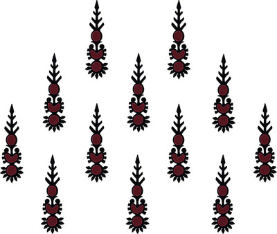 Comet Busters Handcrafted Maroon and Black Bindis Forehead Maroon Bindis(Bindi for Women)