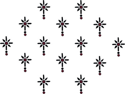 Comet Busters Abstract Designer Black and Maroon Bindis (BIN2343) Forehead Black Bindis(Basic)