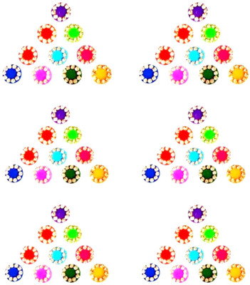 NAVEENA ENTERPRISES Velvet stone border bindi multicolor Forehead Multicolor Bindis(Round)