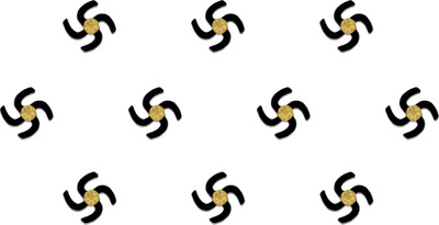 Comet Busters Black Velvet Swastik Bindis With Stone (6mm) (BIN1223) Forehead Black Bindis(Basic with Diamond)