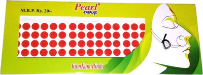 PEARL EYEFLAX Red Round Plain Velvet Bindi (Per Hanger 12 Pieces) All Size Red Bindis(Sticker Bindi)