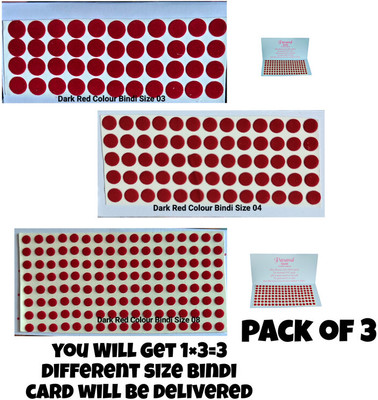 QUBIX Kumkum Dark Red Velvet Bindi Forehed Red Bindis(bindi)