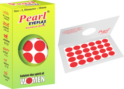 PEARL EYEFLAX Pearleyeflax_red_Bindi Size 3 Red Bindis(Sticker Bindi)
