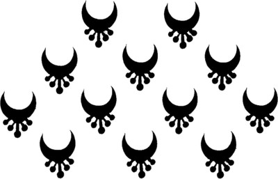Comet Busters Half Moon Traditional Black Bindi (6mm) (BIN1755) Forehead Black Bindis(Basic)