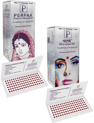 Perpaa Kumkum Light Maroon Round Bindi Book for Ladies Forehead Combo Pack 15 Flaps Each (Size 7.5 Dia-3mm) Maroon Bindis(Velvet sticker Bindi)