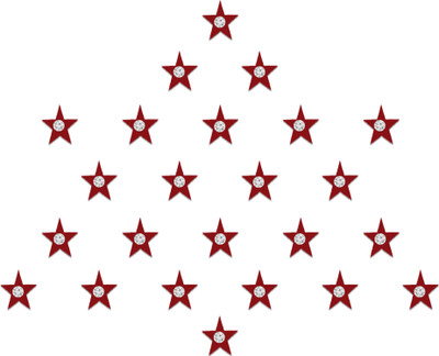Comet Busters Red Star Bindis With Silver Stone (5mm) (BIN1210) Forehead Red Bindis(Basic with Diamond)