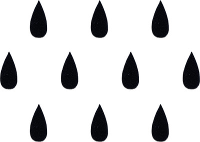 Comet Busters Beautiful Handcrafted Tear Drop Black Bindi (10 mm) (BV725) Forehead Black Bindis(Indian Bindi)