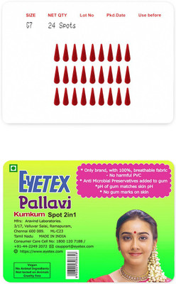 Eyetex Pallavi Sticker Kumkum Forehead Maroon Bindis(Gopi)