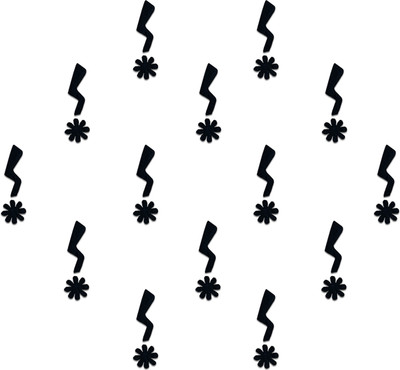 Comet Busters Abstract Designer Black Bindis (BIN2347) Forehead Black Bindis(Basic Black)